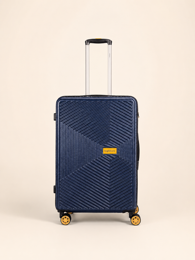 Highbury Navy Hardside 4-Piece Luggage Set – Polypropylene Suitcases with 8 Spinner Wheels (14", 16", 25", 29")