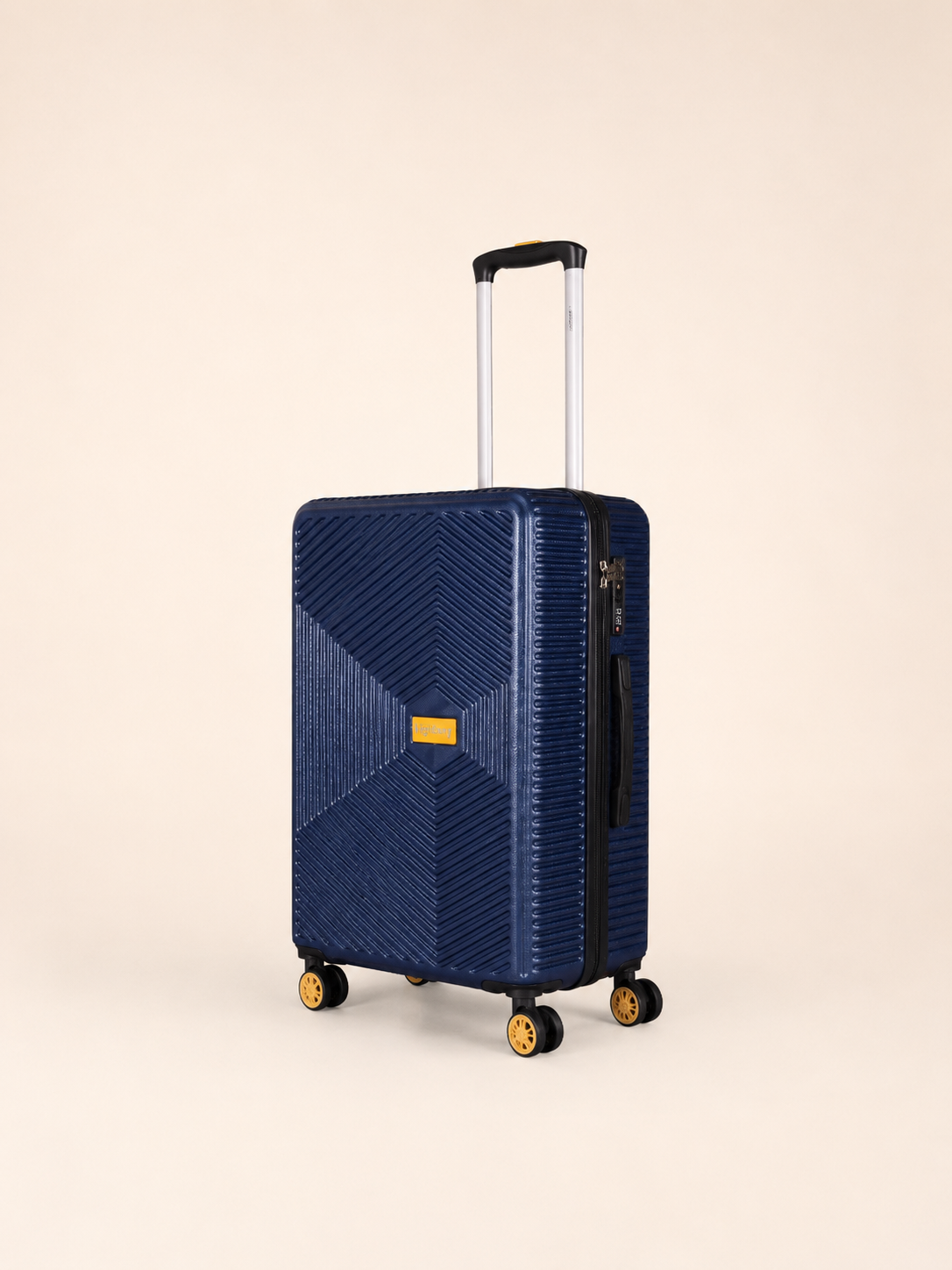 Highbury Navy Hardside 4-Piece Luggage Set – Polypropylene Suitcases with 8 Spinner Wheels (14", 16", 25", 29")