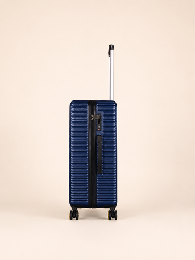 Highbury Navy Hardside 4-Piece Luggage Set – Polypropylene Suitcases with 8 Spinner Wheels (14", 16", 25", 29")