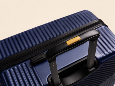 Highbury Navy Hardside 4-Piece Luggage Set – Polypropylene Suitcases with 8 Spinner Wheels (14", 16", 25", 29")