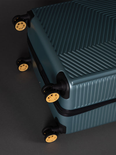 Highbury Sage Green Hardside 4-Piece Luggage Set – Polypropylene Suitcases with 8 Spinner Wheels (14", 16", 25", 29")