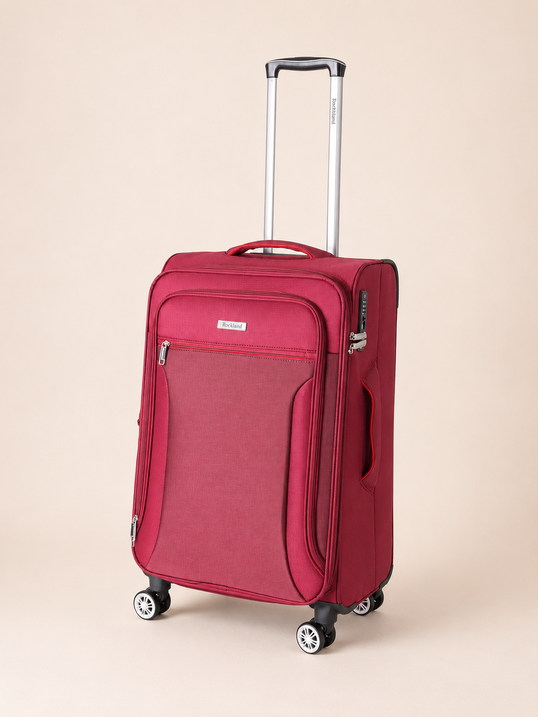 Highbury Burgundy Soft Shell Luggage Set of 3 | TSA Lock | 8 Spinner Wheels