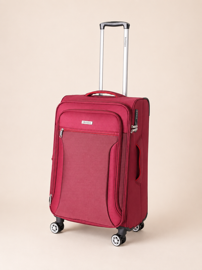 Highbury Burgundy Soft Shell Luggage Set of 3 | TSA Lock | 8 Spinner Wheels