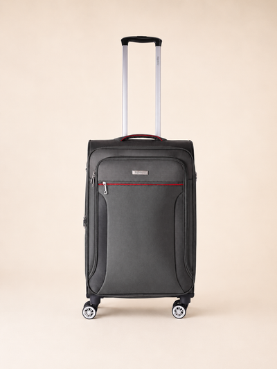 Highbury Grey Soft Shell Luggage Set of 3 | TSA Lock | 8 Spinner Wheels