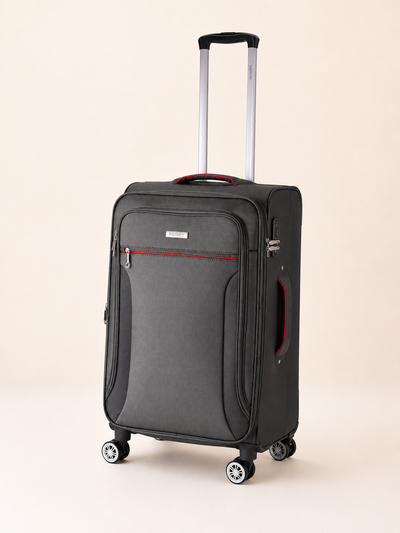 Highbury Grey Soft Shell Luggage Set of 3 | TSA Lock | 8 Spinner Wheels