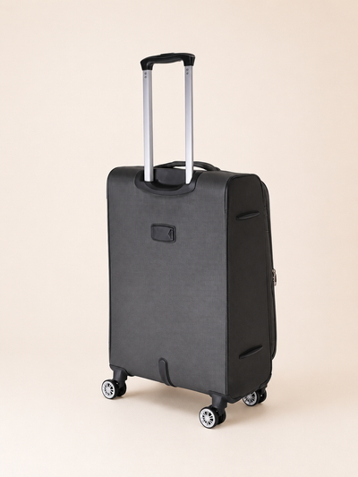 Highbury Grey Soft Shell Luggage Set of 3 | TSA Lock | 8 Spinner Wheels