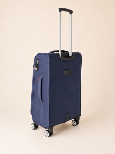 Highbury Navy Soft Shell Luggage Set of 3 | TSA Lock | 8 Spinner Wheels