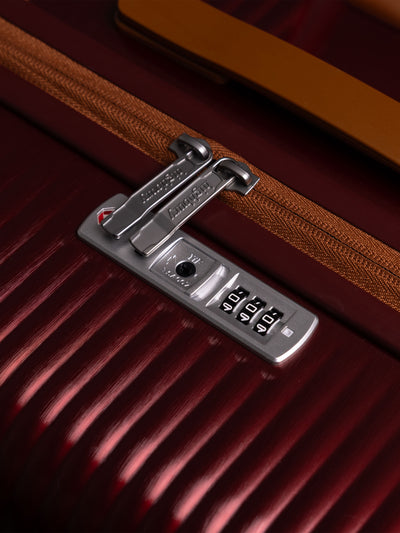 Highbury Elegance Burgundy TSA Hard-Shell 4-Wheel Spinner Luggage Set – 10 Year Warranty