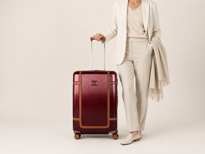 Highbury Elegance Burgundy TSA Hard-Shell 4-Wheel Spinner Luggage Set – 10 Year Warranty