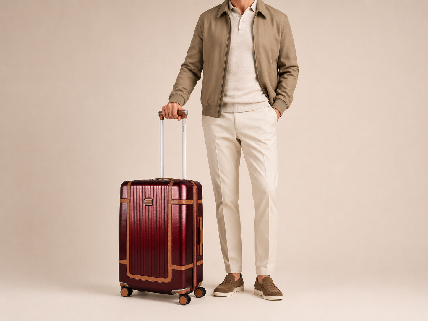 Highbury Elegance Burgundy TSA Hard-Shell 4-Wheel Spinner Luggage Set – 10 Year Warranty