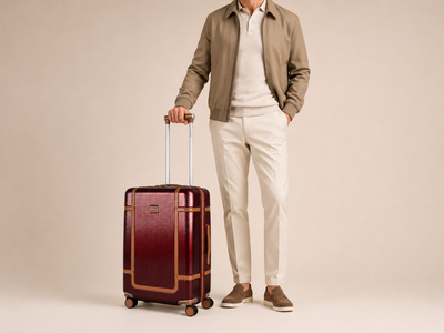 Highbury Elegance Burgundy TSA Hard-Shell 4-Wheel Spinner Luggage Set – 10 Year Warranty