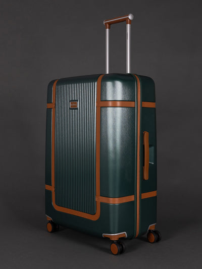 "29 inch Green large burgundy spinner suitcase with TSA-approved lock"