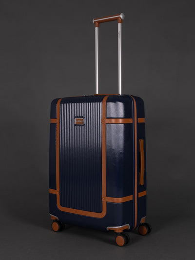 "25 inch medium Navy hard shell suitcase with TSA lock"