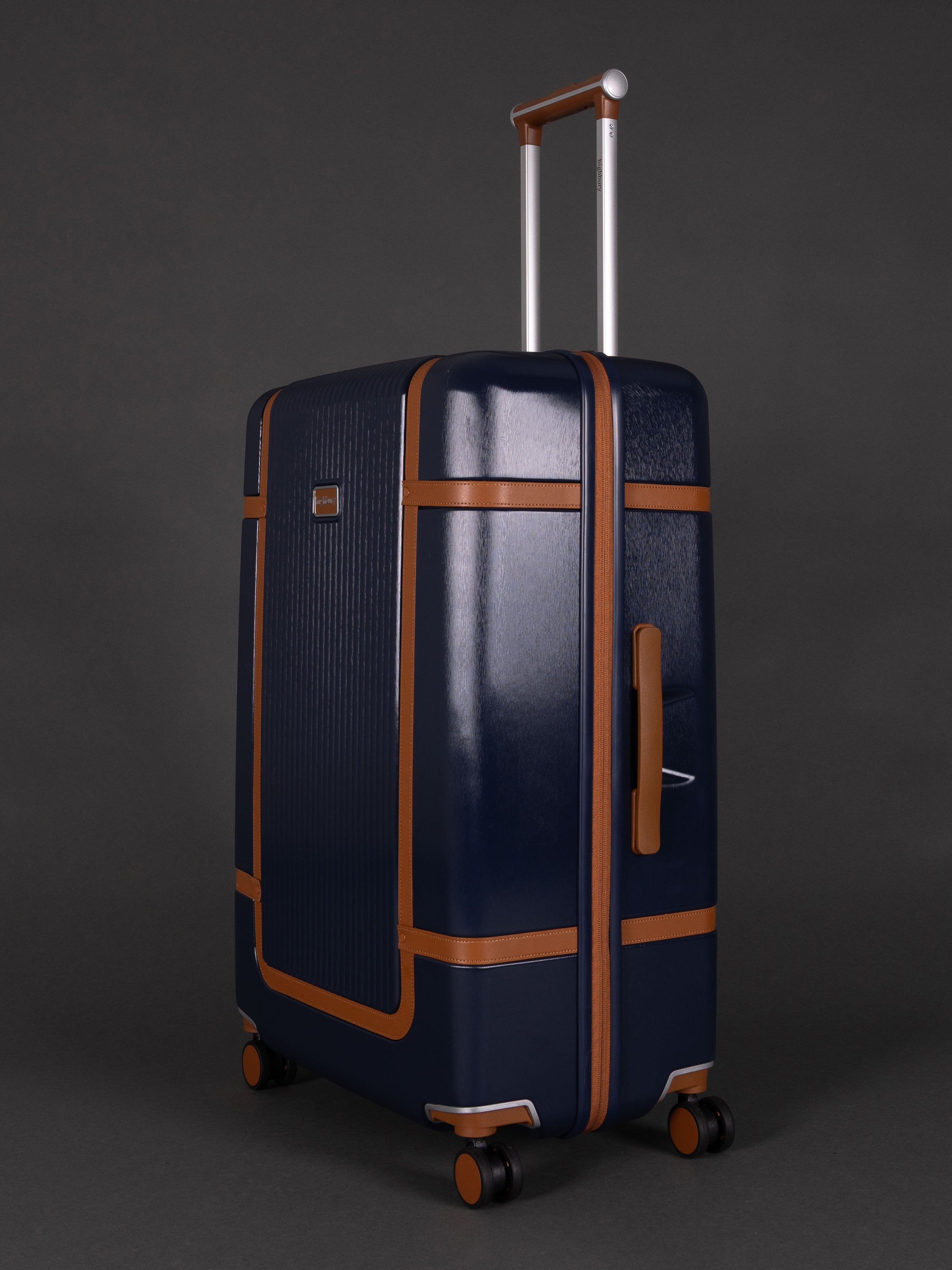 "Highbury Elegance Navy hard shell luggage set – 3 suitcases"