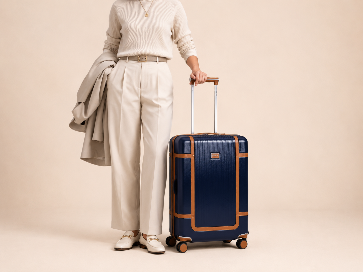 Highbury Elegance Navy TSA Hard-Shell 4-Wheel Spinner Luggage – 10 Year Warranty