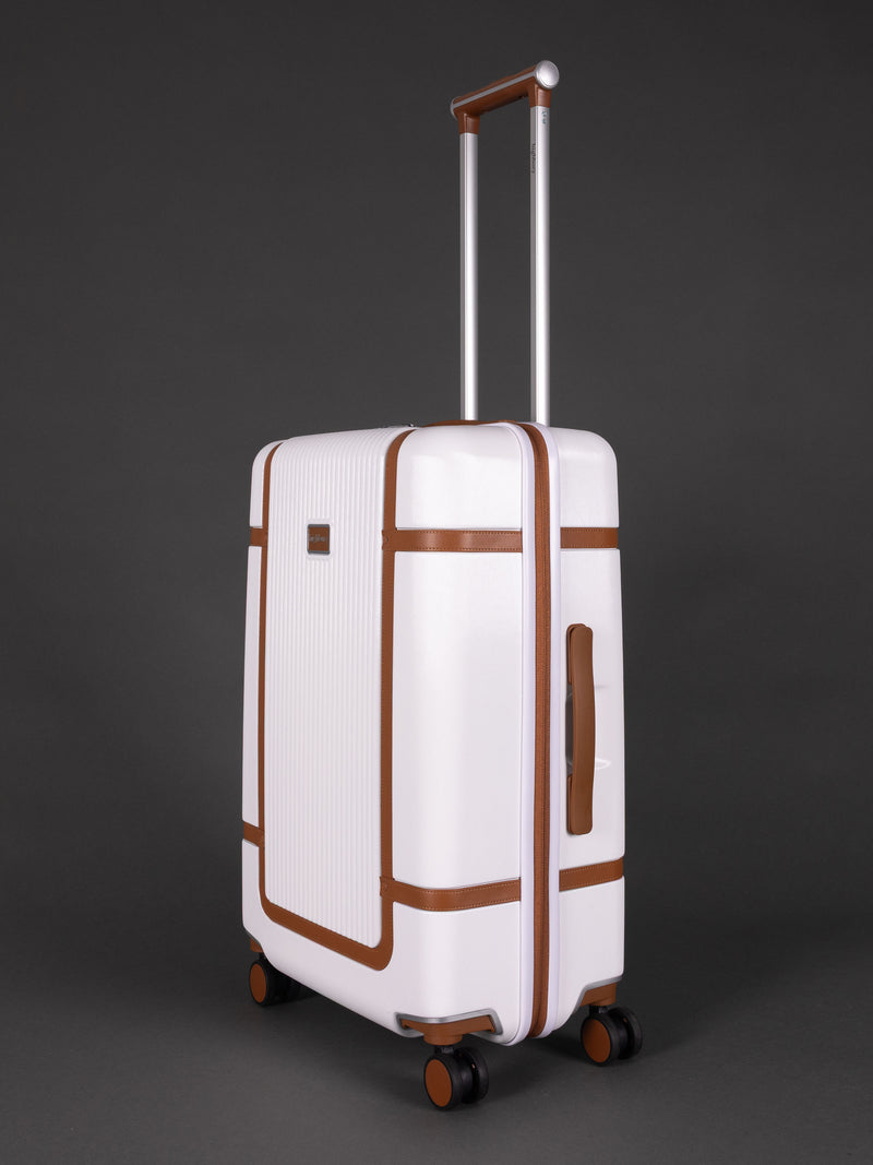 Highbury Elegance White TSA Hard-Shell 4-Wheel Spinner Luggage – 10 Year Warranty