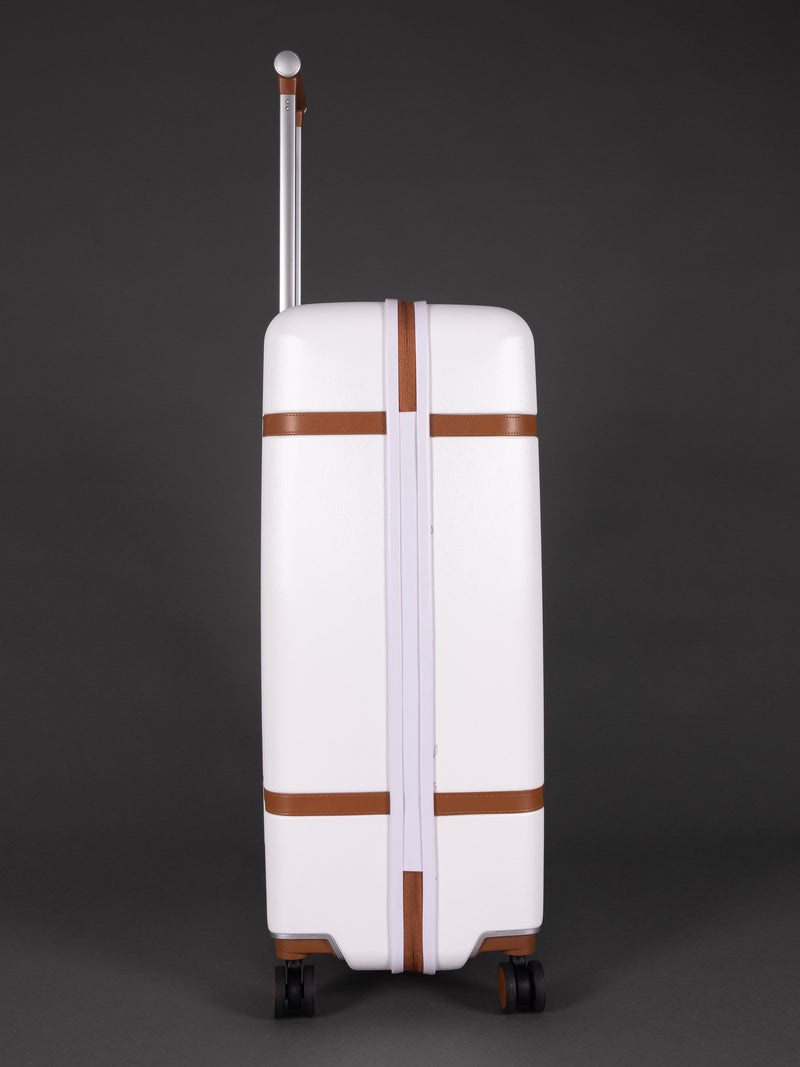 Highbury Elegance White TSA Hard-Shell 4-Wheel Spinner Luggage – 10 Year Warranty