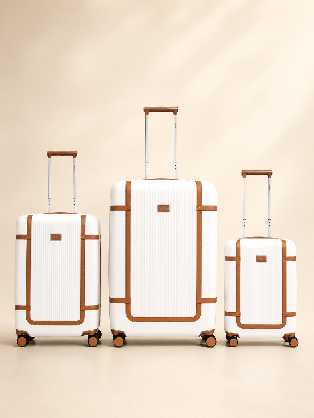 Highbury Elegance White TSA Hard-Shell 4-Wheel Spinner Luggage – 10 Year Warranty