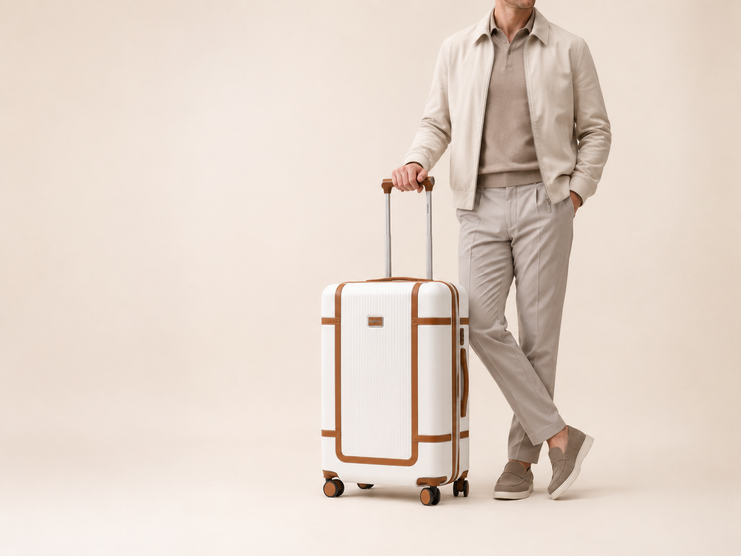 Highbury Elegance White TSA Hard-Shell 4-Wheel Spinner Luggage – 10 Year Warranty