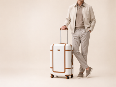 Highbury Elegance White TSA Hard-Shell 4-Wheel Spinner Luggage – 10 Year Warranty
