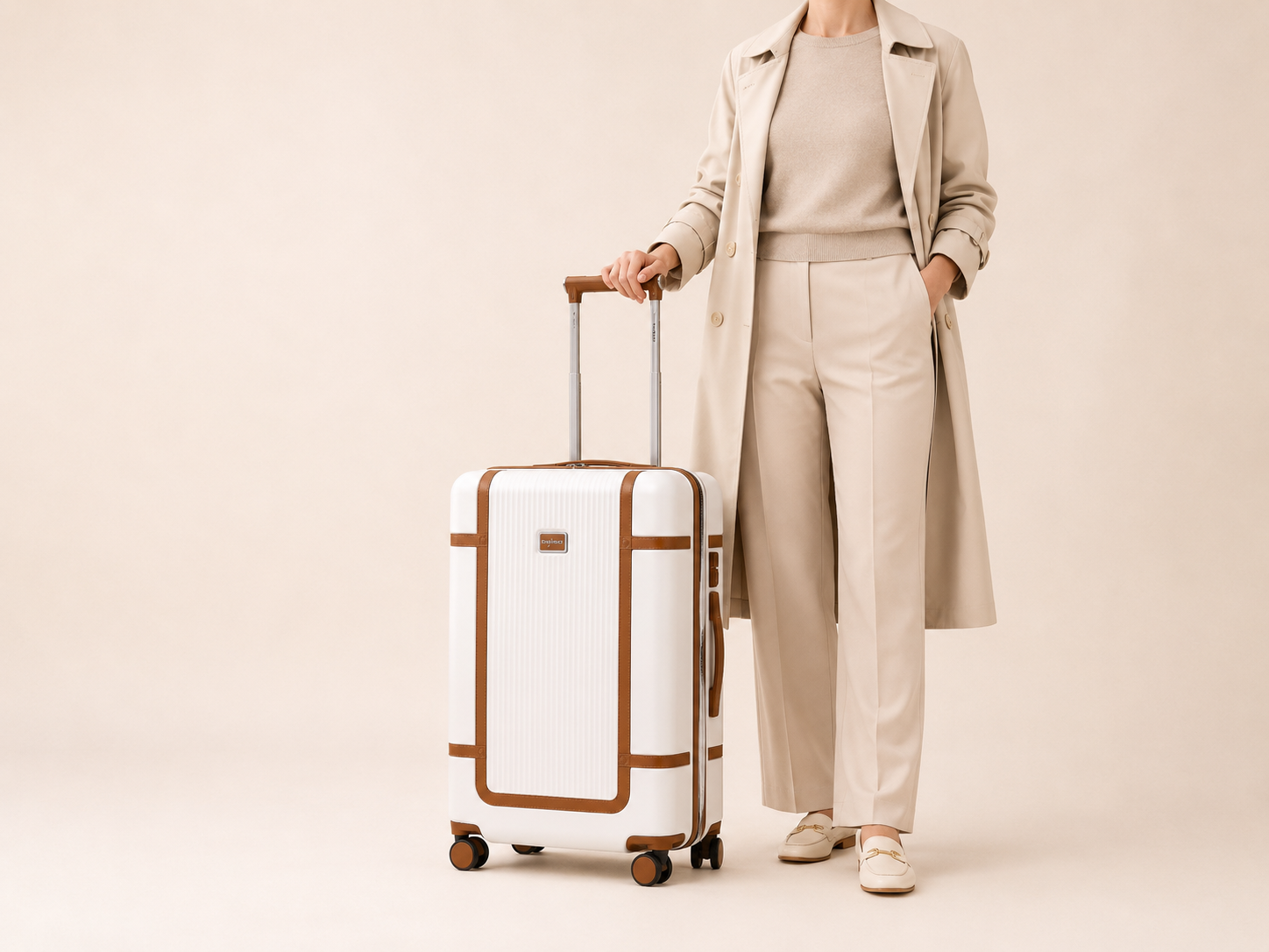 Highbury Elegance White TSA Hard-Shell 4-Wheel Spinner Luggage – 10 Year Warranty