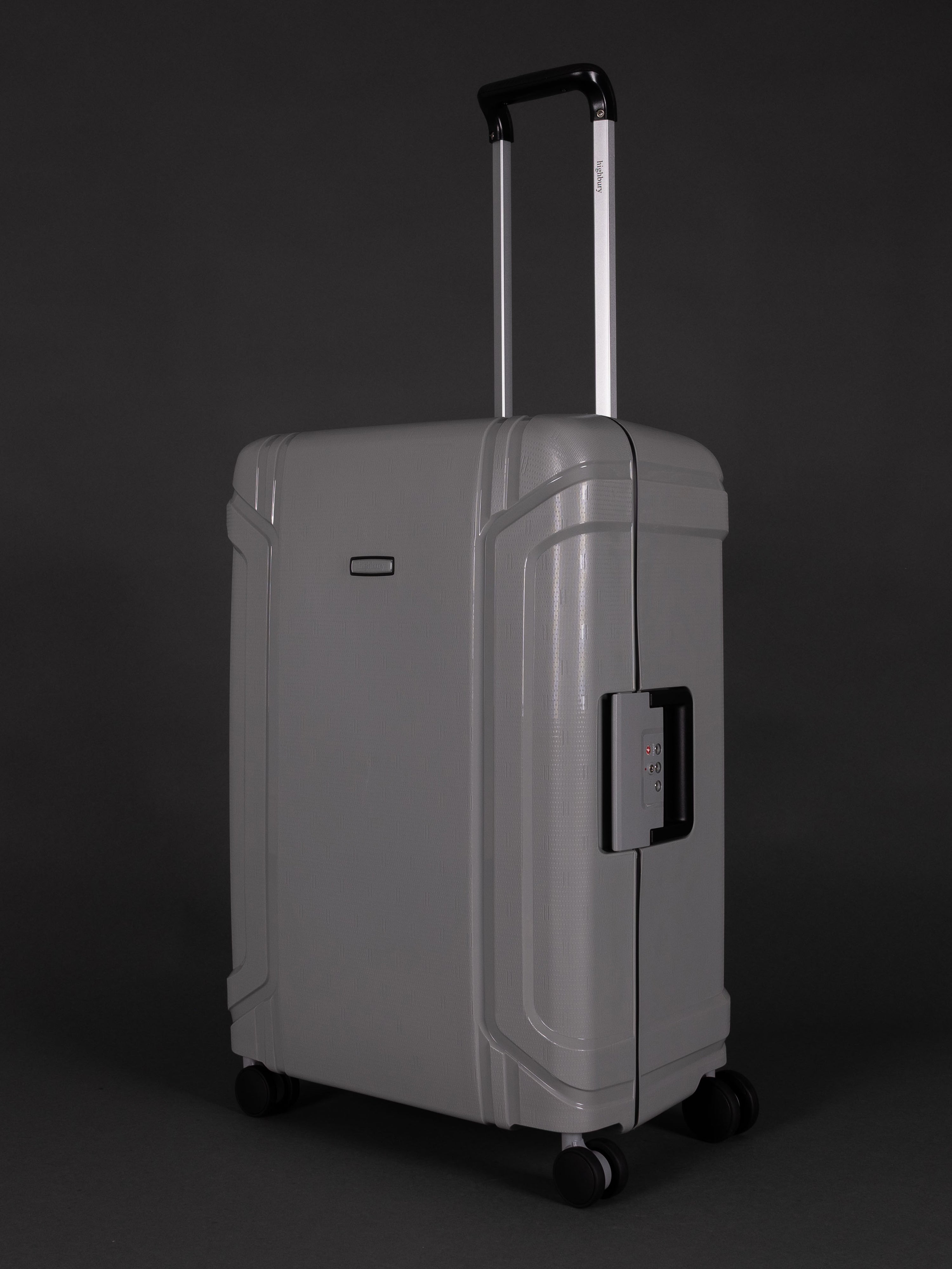 Highbury Guard Silver Hard Shell Luggage – TSA Lock Suitcase with 8 Spinner Wheels (3 Piece Set or Individual Sizes, 10-Year Warranty)