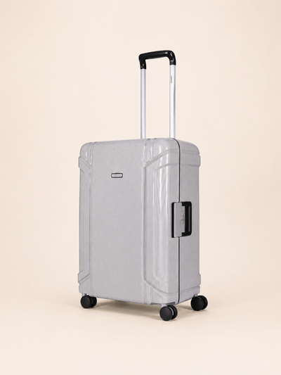 Highbury Guard Silver Hard Shell Luggage – TSA Lock Suitcase with 8 Spinner Wheels (3 Piece Set or Individual Sizes, 10-Year Warranty)