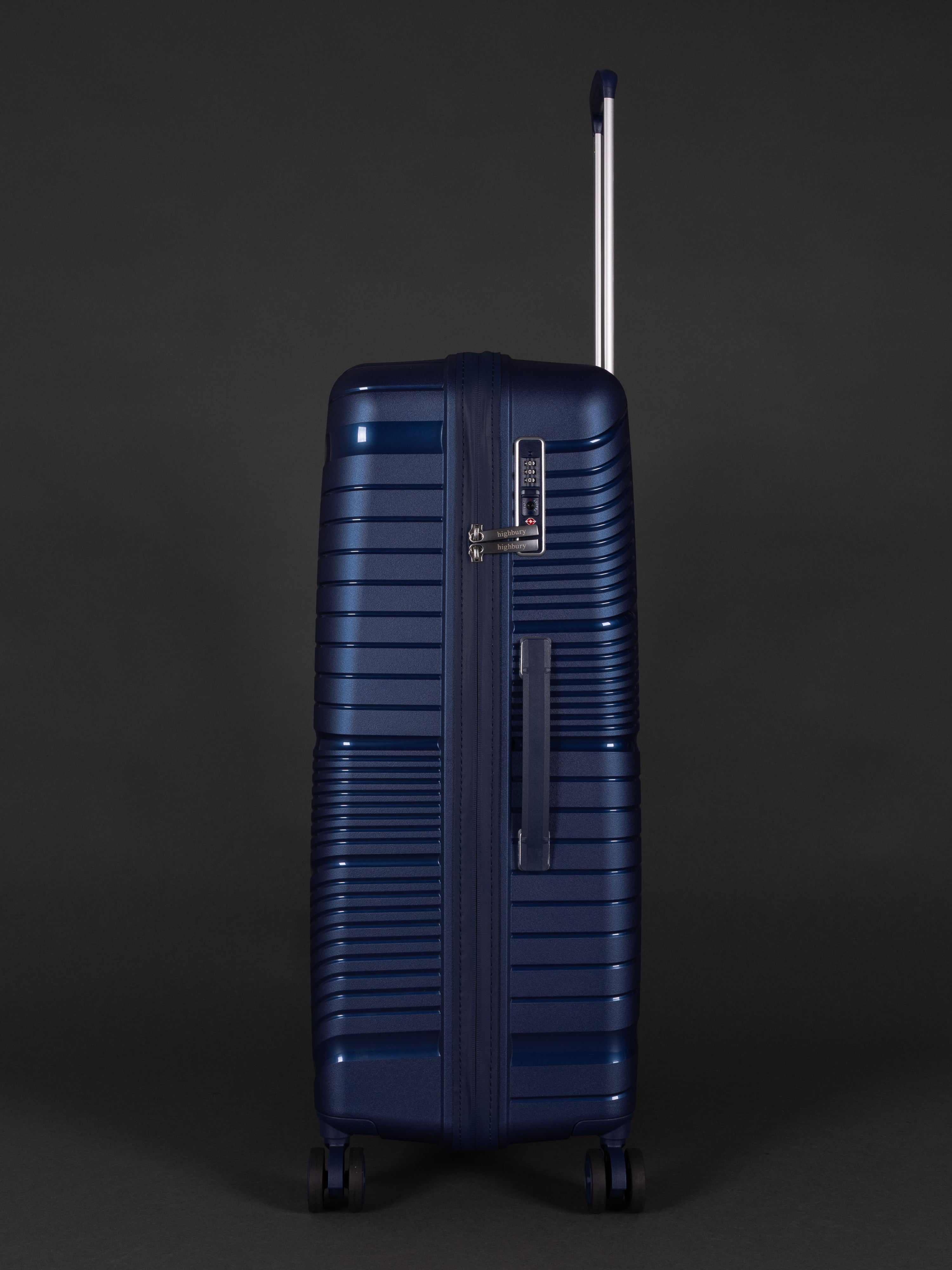 Highbury Helios Ultra-Light Blue Polypropylene Luggage Set – Hard Shell Spinner Suitcases with TSA Lock (20", 24", 28", 10-Year Warranty)