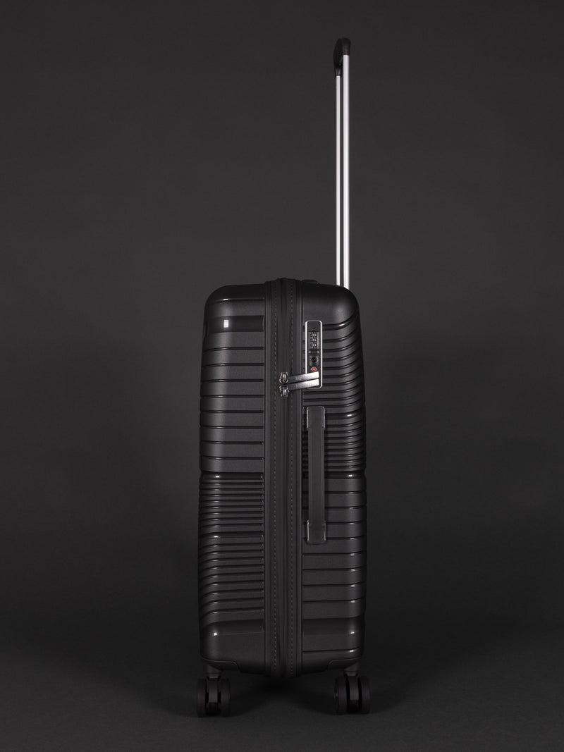 Highbury Helios Ultra-Light Dark Grey Polypropylene Luggage Set – Hard Shell Spinner Suitcases with TSA Lock (20", 24", 28", 10-Year Warranty)