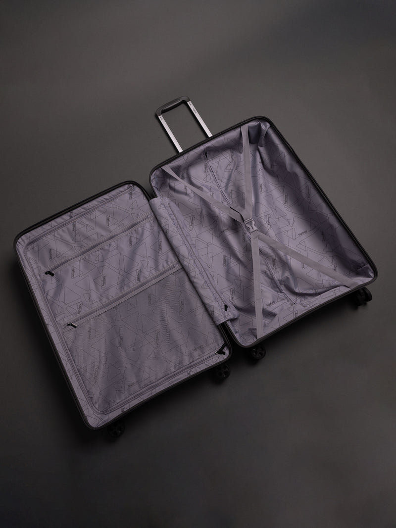 Highbury Helios Ultra-Light Dark Grey Polypropylene Luggage Set – Hard Shell Spinner Suitcases with TSA Lock (20", 24", 28", 10-Year Warranty)