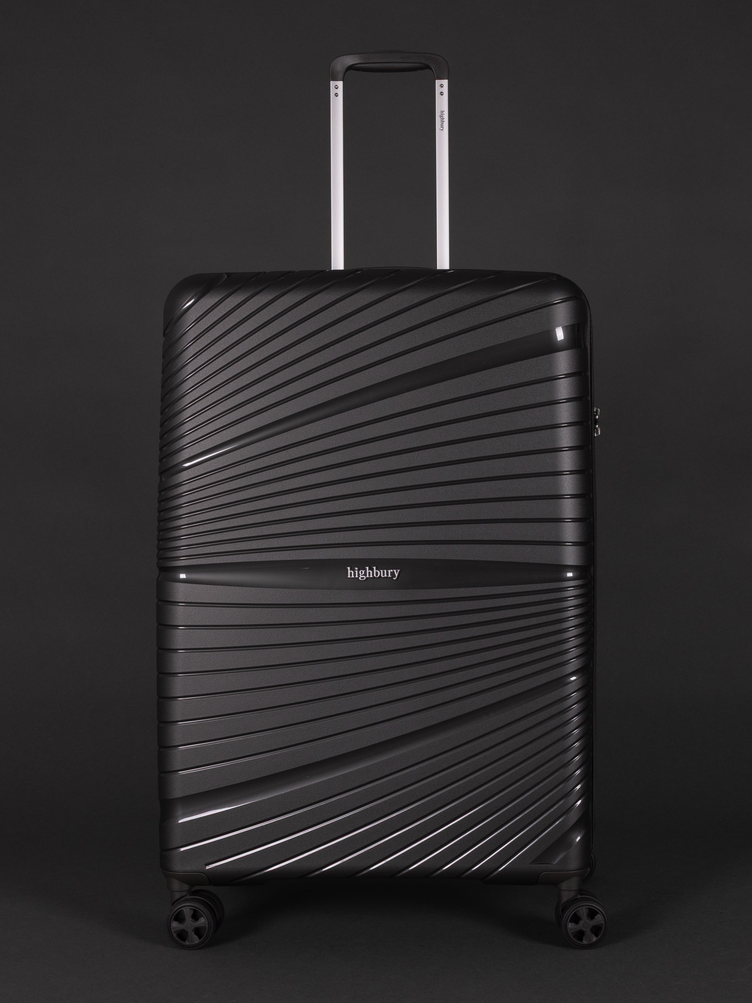 "28 inch large dark grey hard shell suitcase with TSA lock"