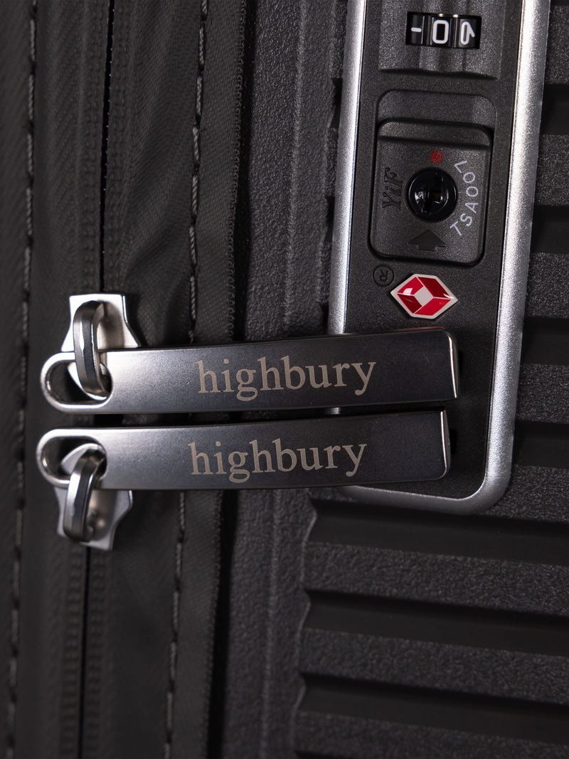 Highbury Helios Ultra-Light Dark Grey Polypropylene Luggage Set – Hard Shell Spinner Suitcases with TSA Lock (20", 24", 28", 10-Year Warranty)
