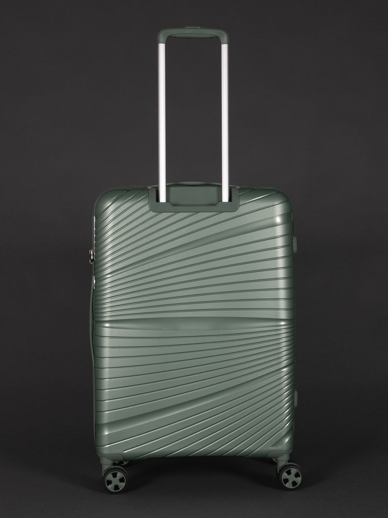 Highbury Helios Ultra-Light Green Polypropylene Luggage Set – Hard Shell Spinner Suitcases with TSA Lock (20", 24", 28", 10-Year Warranty)