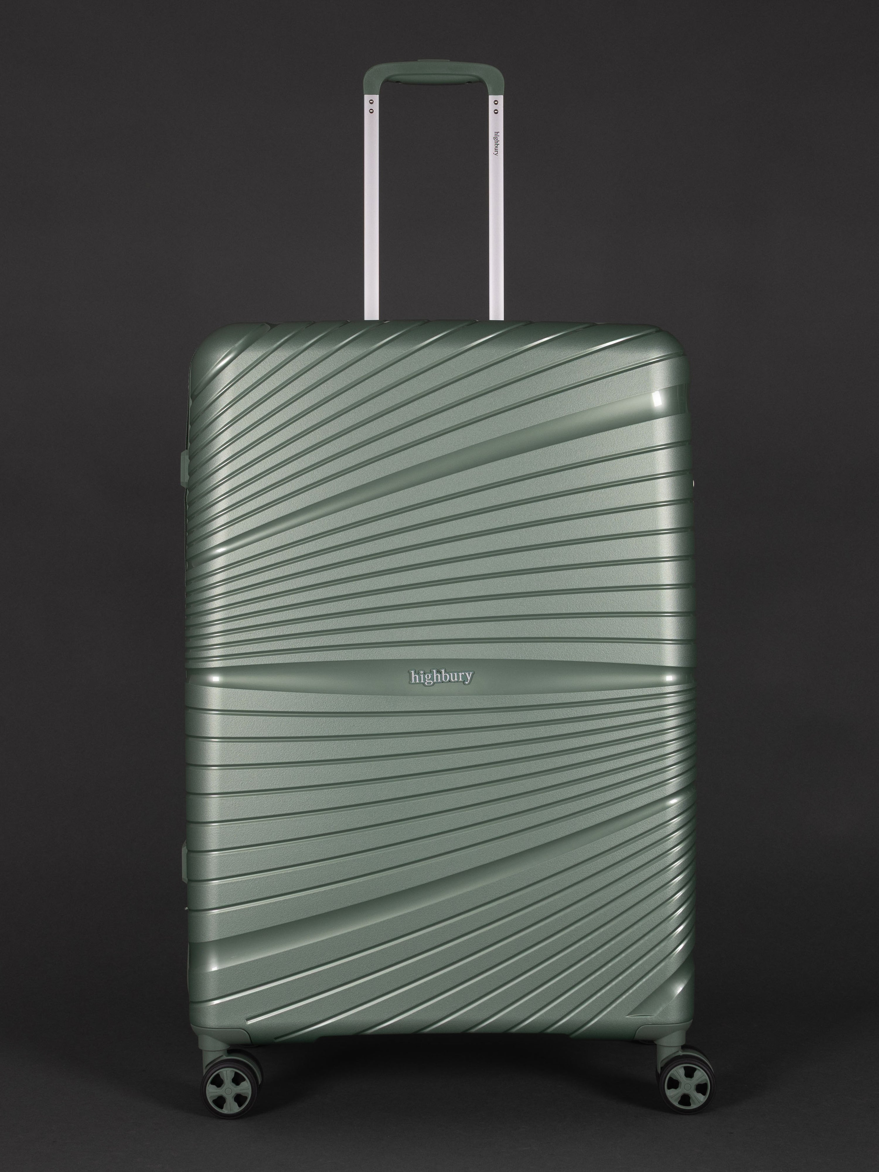 "28 inch large green polypropylene suitcase with TSA-approved lock"