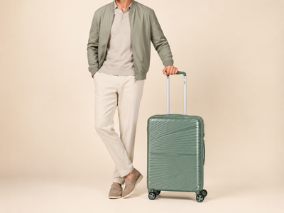 Highbury Helios Ultra-Light Green Polypropylene Luggage Set – Hard Shell Spinner Suitcases with TSA Lock (20", 24", 28", 10-Year Warranty)