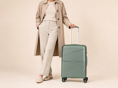 Highbury Helios Ultra-Light Green Polypropylene Luggage Set – Hard Shell Spinner Suitcases with TSA Lock (20", 24", 28", 10-Year Warranty)