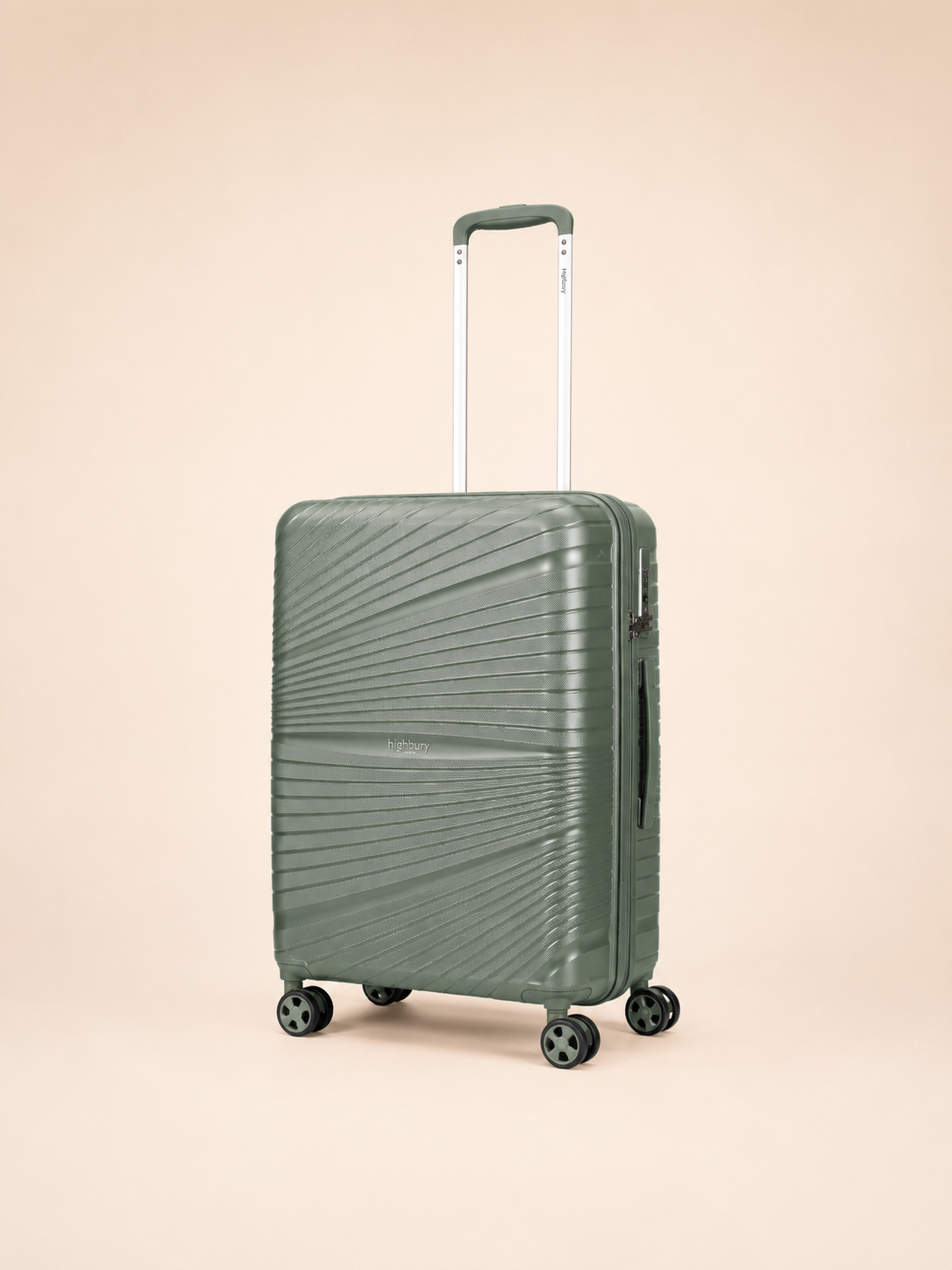 Highbury Helios Ultra-Light Green Polypropylene Luggage Set – Hard Shell Spinner Suitcases with TSA Lock (20", 24", 28", 10-Year Warranty)