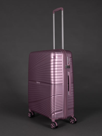 "Highbury Helios 3 piece orchard purple luggage set with TSA lock and 10-year warranty"