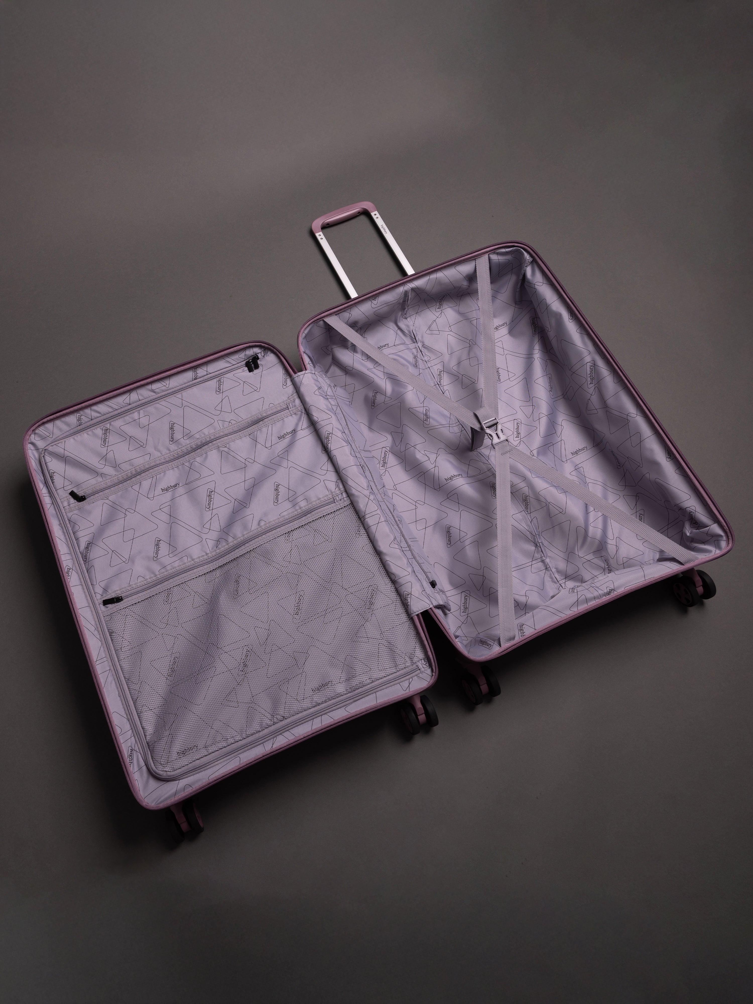 Highbury Helios Ultra-Light Orchard Purple Polypropylene Luggage Set – Hard Shell Spinner Suitcases with TSA Lock (20", 24", 28", 10-Year Warranty)