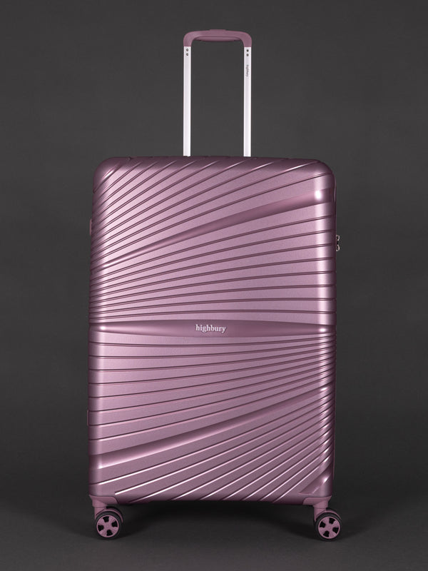 "28 inch large orchard purple hard shell suitcase with TSA-approved lock"