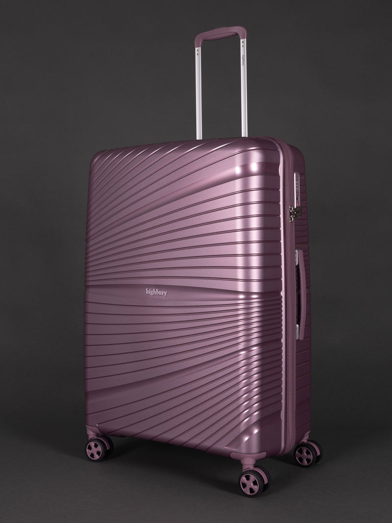 "Highbury Helios ultra-light orchard purple polypropylene luggage set with TSA lock – 3 suitcases"