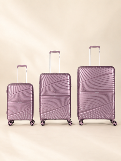 Highbury Helios Ultra-Light Orchard Purple Polypropylene Luggage Set – Hard Shell Spinner Suitcases with TSA Lock (20", 24", 28", 10-Year Warranty)