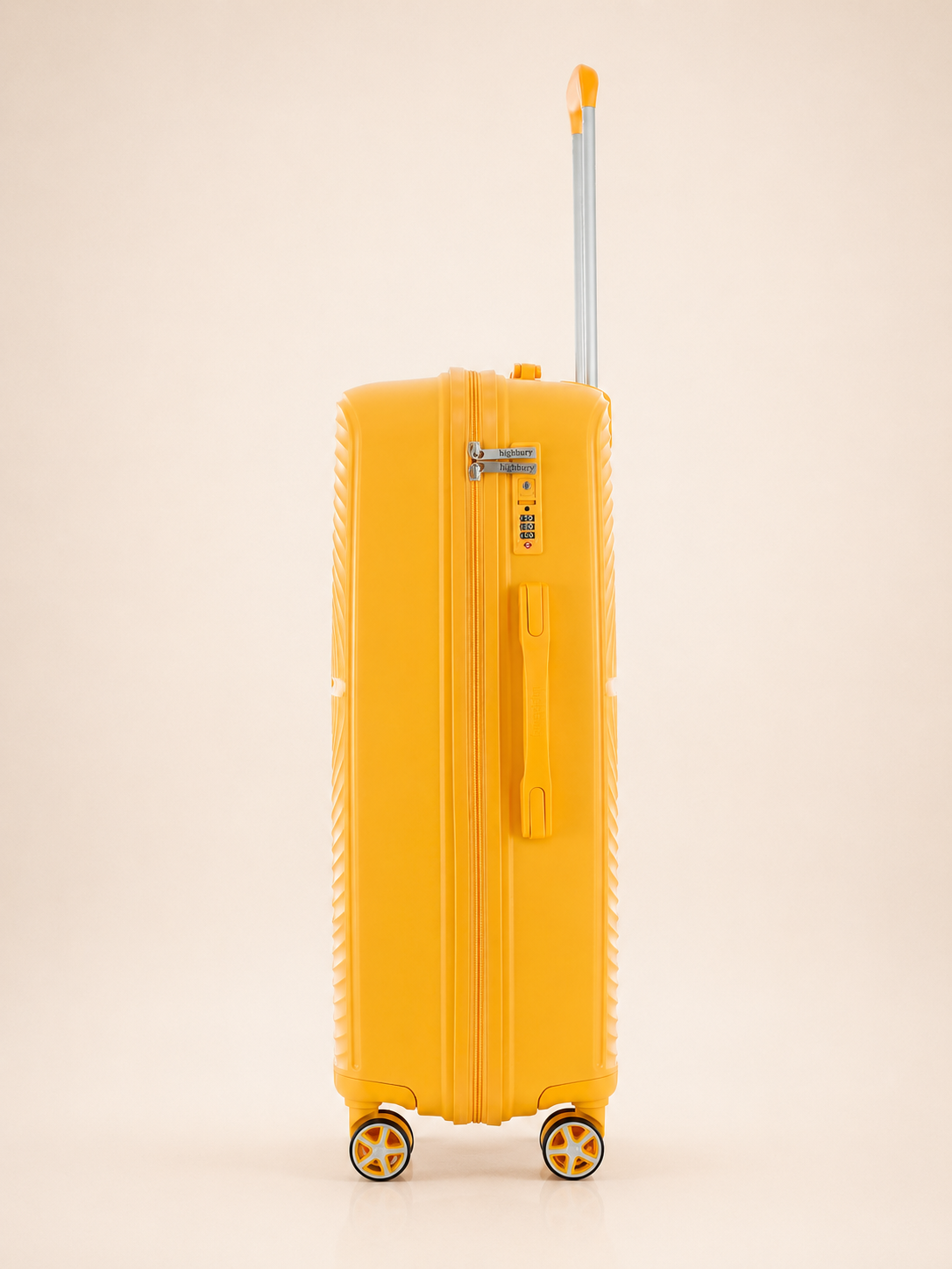 Highbury Venice Yellow Hard Shell Luggage Set of 3 | Polypropylene TSA Lock Suitcases