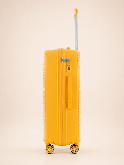 Highbury Venice Yellow Hard Shell Luggage Set of 3 | Polypropylene TSA Lock Suitcases