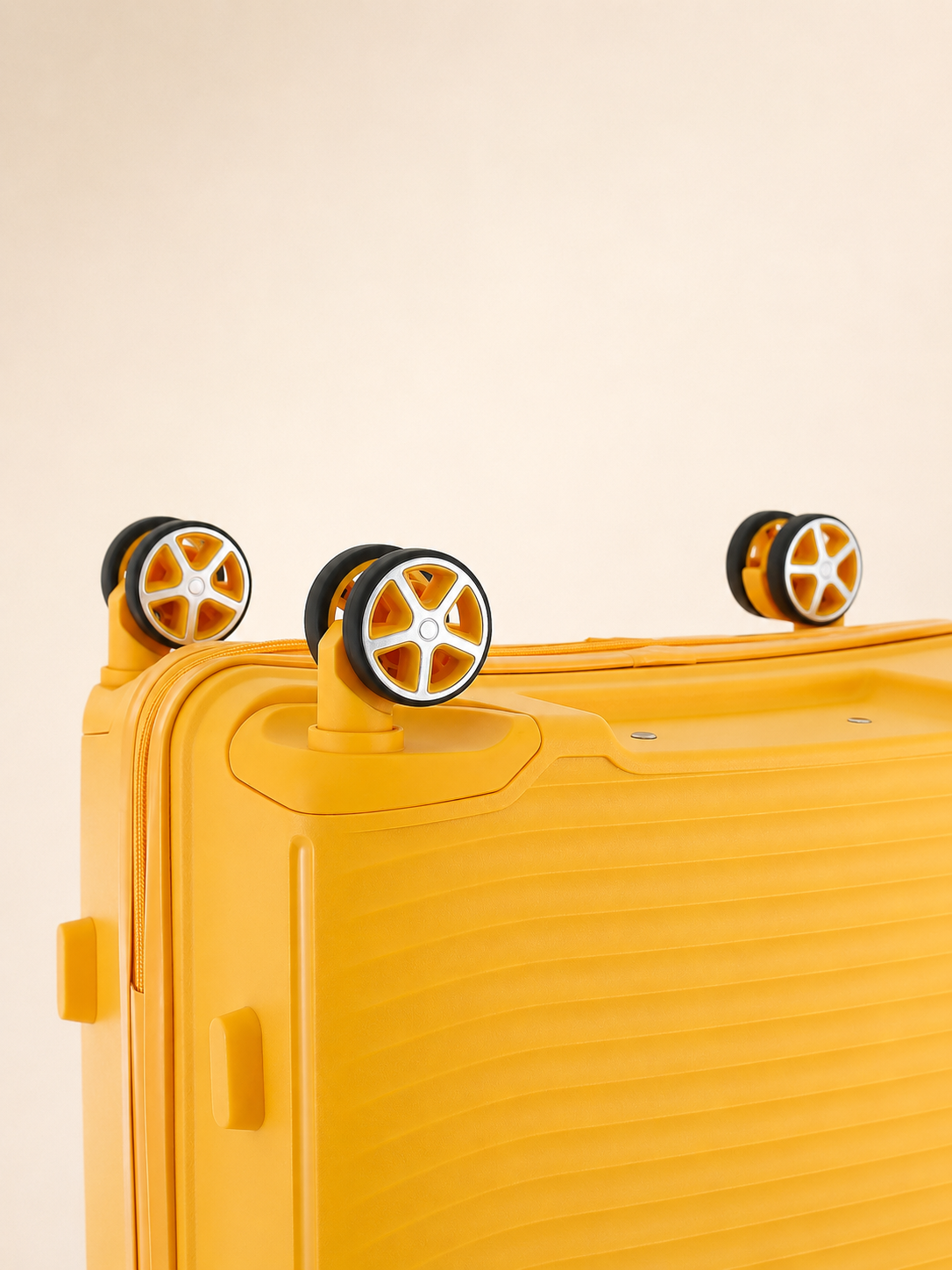 Highbury Venice Yellow Hard Shell Luggage Set of 3 | Polypropylene TSA Lock Suitcases