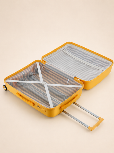 Highbury Venice Yellow Hard Shell Luggage Set of 3 | Polypropylene TSA Lock Suitcases