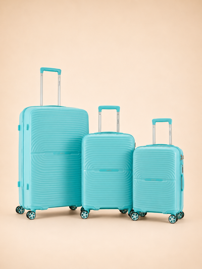 Highbury Venice Mint Hard Shell Luggage Set of 3 | Polypropylene Luggage