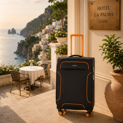 Highbury Polyester Soft Shell Luggage Set – 3 Piece Spinner Suitcases with 8 Wheels (20", 24", 28")