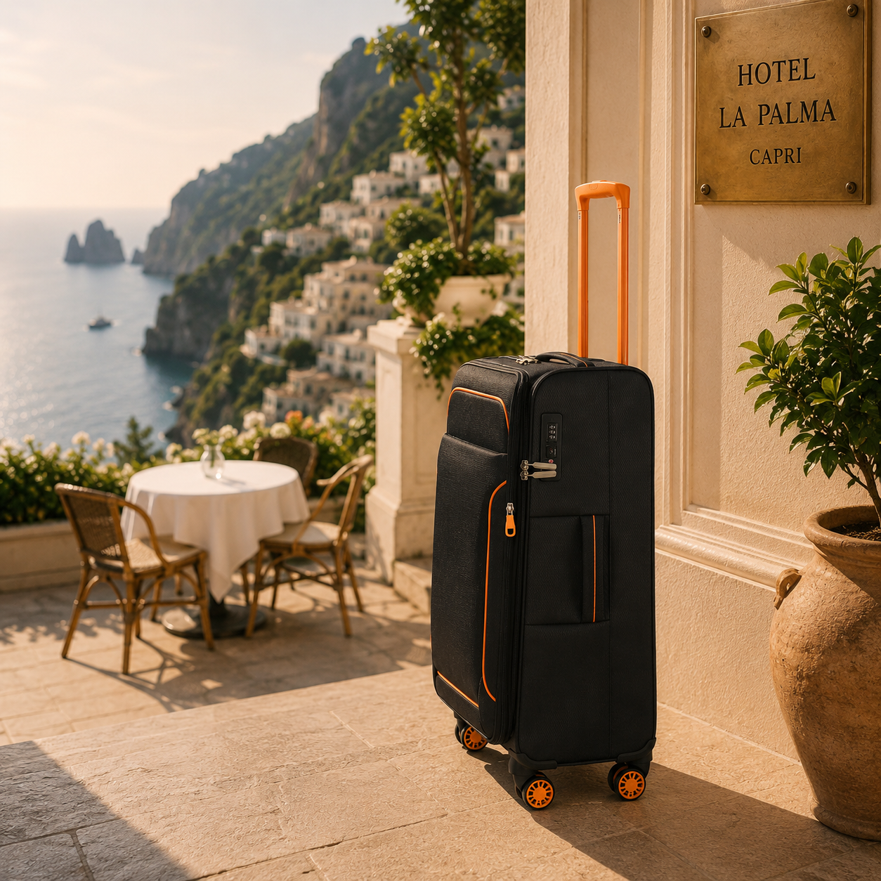 Highbury Polyester Soft Shell Luggage Set – 3 Piece Spinner Suitcases with 8 Wheels (20", 24", 28")