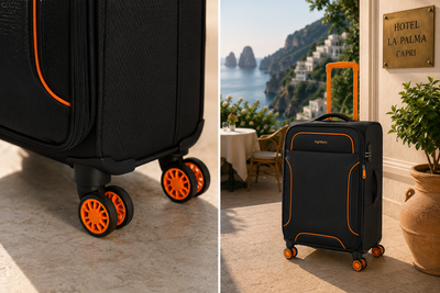 Highbury Polyester Soft Shell Luggage Set – 3 Piece Spinner Suitcases with 8 Wheels (20", 24", 28")